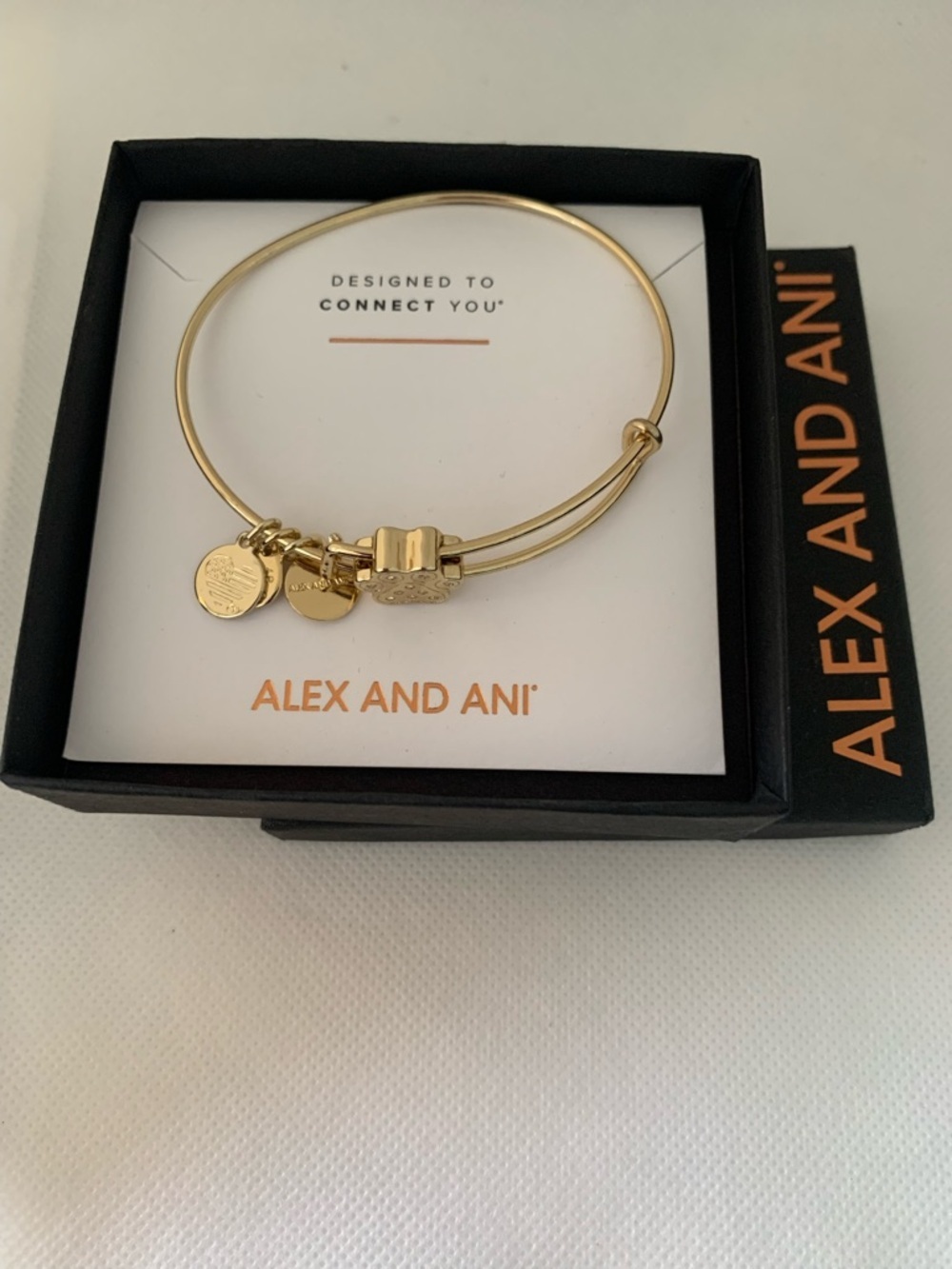 Alex and Ani Gold Paw Charm Adjustable Pet Bangle - Like New! - Picture 2 of 5